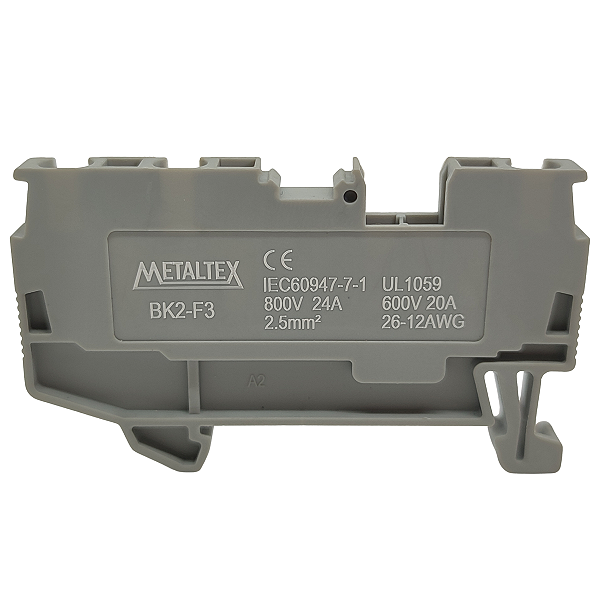 BK2-FT2 CONECTOR TERRA MOLA 2,5MM² FRONTAL 2 VIAS I26755 METALTEX