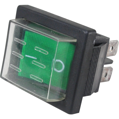 RS-201-1C-G 220V CHAVE 2 POSIÇÕES ILUMINADA COM CAPA DE SILICONE VERDE 220V I06835 METALTEX
