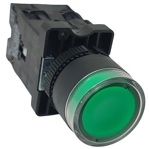 P20IGR-G7-1C PULSADOR ILUMINADO 22MM PLÁSTICO VERDE 24V 1NA+1NF I23248 METALTEX