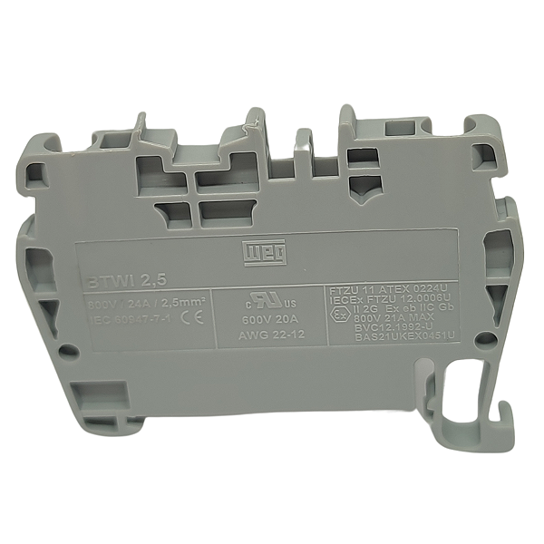 BTWI 2,5 BORNE CONECTOR DE PASSAGEM 24A PUSH-IN CINZA 11992035 WEG