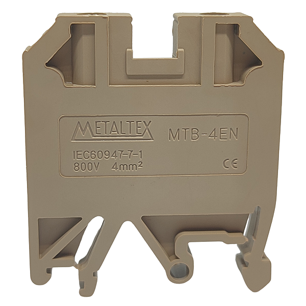 MTB4EN CONECTOR DE PASSAGEM 4MM PARA TRILHOS TS32 E TS35 I12189 BEGE METALTEX