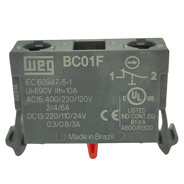 BC01F-CSW BLOCO DE CONTATO 690V 10A 12891186 WEG