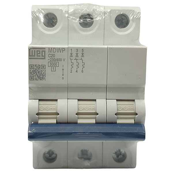 MDWP-C20-3 MINI DISJUNTOR CURVA C 20A 3 PÓLOS 15265760 WEG