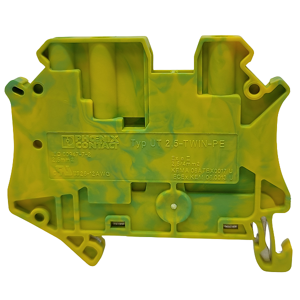 UT 2,5-TWIN-PE BORNE TERRA CONEXÃO PARAFUSO VERDE-AMARELO 3044539 PHOENIX CONTACT
