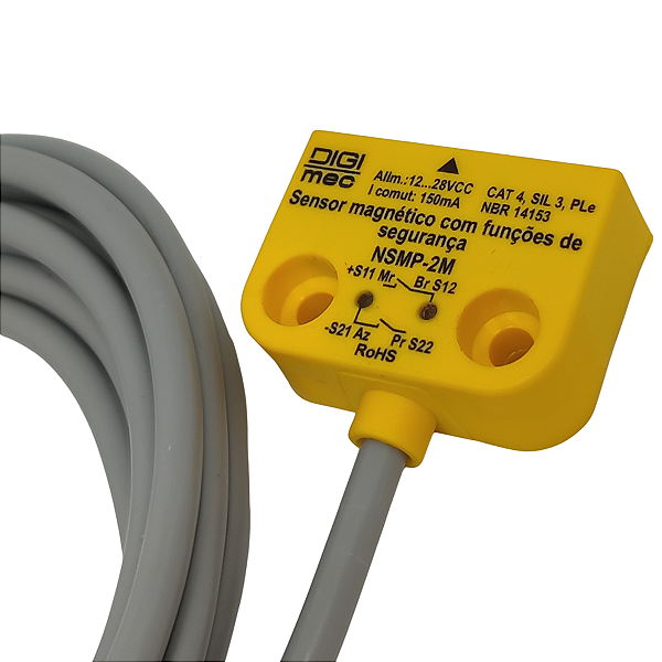 NSMP-2M SENSOR MAGNÉTICO DE SEGURANÇA DIREITA CABO 2MT DIGIMEC