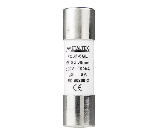 FC32-6GL FUSÍVEL CILÍNDRICO 10X38MM 6A GL/GG I24006 METALTEX