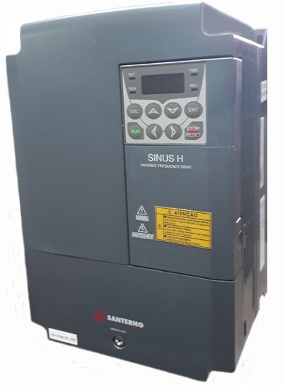 SINUS H 0011 2T B1K2 INVERSOR DE FREQUÊNCIA 7,5CV 24A MONOFÁSICO/TRIFÁSICO 200-240V 5.5KW SANTERNO