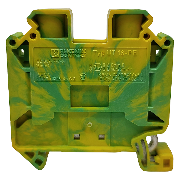 UT 16-PE BORNE TERRA CONEXÃO PARAFUSO VERDE-AMARELO 3044212 PHOENIX CONTACT