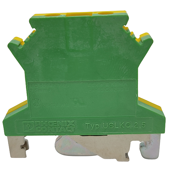 USLKG 2,5 BORNE TERRA CONEXÃO PARAFUSO VERDE-AMARELO 0441025 PHOENIX CONTACT
