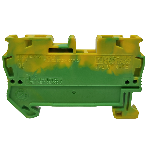 ST 4-PE BORNE DE PROTEÇÃO À MOLA VERDE-AMARELO 3031380 PHOENIX CONTACT