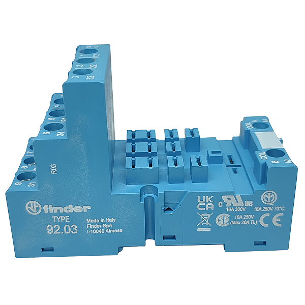 92.03SMA BASE PARA TRILHO DIN 35MM PARA RELÉ SÉRIE 62 FINDER