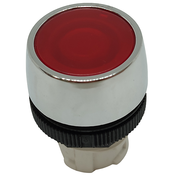 B2/13 BOTÃO 22MM ARO CROMADO FACEADO VERMELHO 13001013 SCHMERSAL