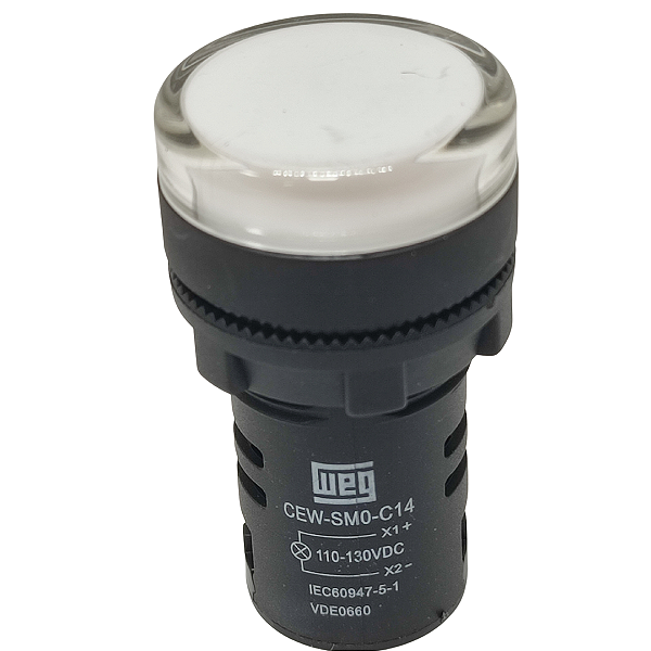 CEW-SM0-C14 SINALEIRO MONOBLOCO INCOLOR/BRANCO 22MM 130VCC 10046549 WEG