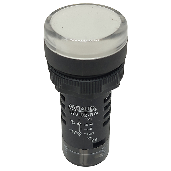 L20-B2-RG SINALEIRO 22MM LED BICOLOR VERMELHO/VERDE 220VCA I26014 METALTEX