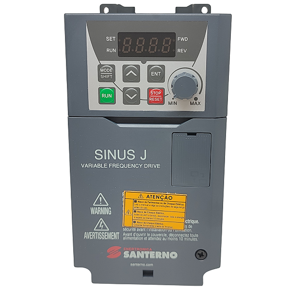 SINUS J 0002 2S/T BIK2 INVERSOR DE FREQUÊNCIA 1CV 3,6A MONO/TRIF 2CV 6A 200-230V ZZ0173036 SANTERNO