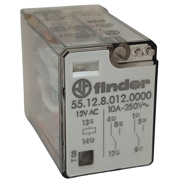 55.12.8.012.0000 MINI RELÉ INDUSTRIAL PARA PCI 2REV 12VAC FINDER