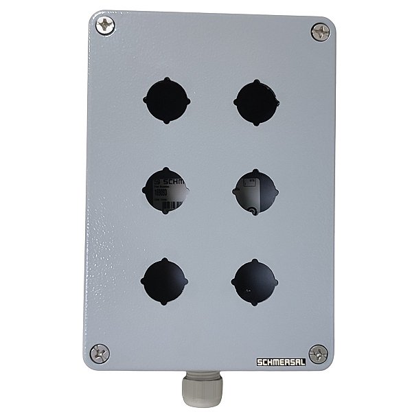 CX BOTOEIRA P6/0622-C CZ 140X200X90 CAIXA DE ALUMÍNIO CINZA 169093 SCHMERSAL