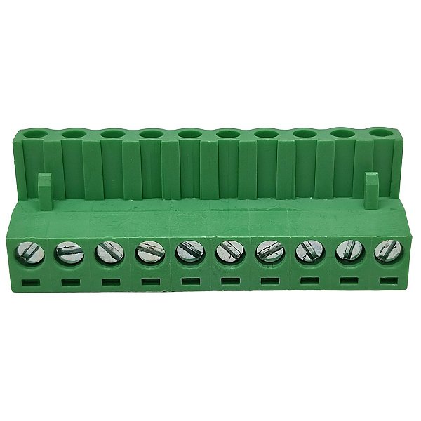 BR8F1-10 BORNE PLUGUE PARA CABO 10 VIAS PASSO 5,08MM VERDE I09716 METALTEX