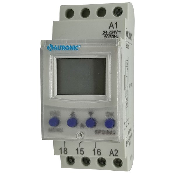 PDS-03MG-24/264VCA/VCC- 50P PROGRAMADOR HORÁRIO DIÁRIO SEMANAL DIGITAL 1 SPDT 50 PROGRAMAS ALTRONIC