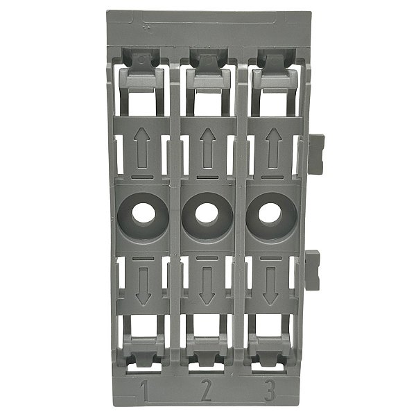 221-2523 BASE DE MONTAGEM PARA 3 CONECTORES INLINE COM ALAVANCA PARA MONTAGEM COM PARAFUSO WAGO