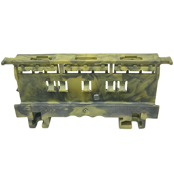 221-500/000-053 SUPORTE PARA FAMÍLIA 221 FIXAÇÃO EM TRILHO DIN CINZA ESCURO-AMARELO WAGO