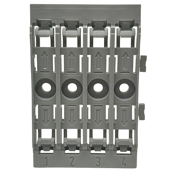221-2524 BASE DE MONTAGEM PARA 4 CONECTORES INLINE COM ALAVANCA PARA MONTAGEM COM PARAFUSO WAGO