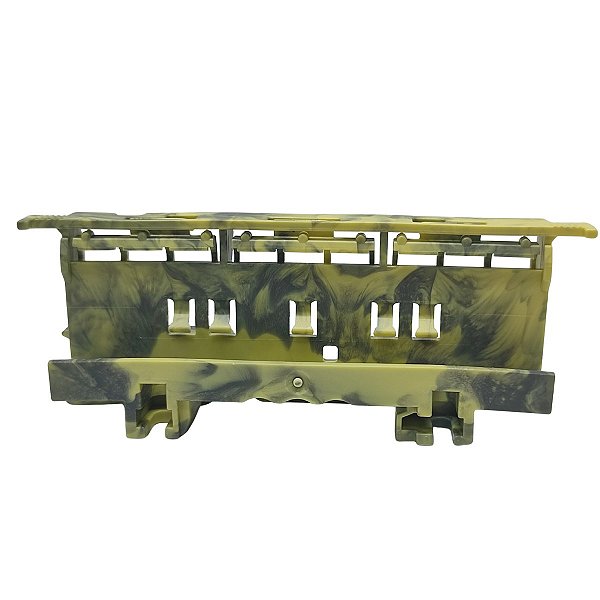 221-510/000-053 SUPORTE PARA FAMÍLIA 221 PARA 6MM² PARA FIXAÇÃO EM TRILHO DIN CINZA ESCURO-AMARELO WAGO