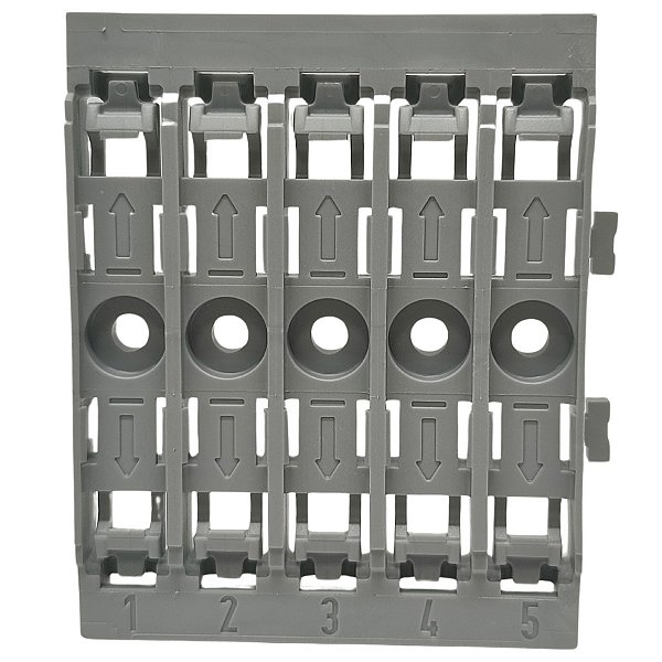 221-2525 BASE DE MONTAGEM PARA 5 CONECTORES INLINE COM ALAVANCA PARA MONTAGEM COM PARAFUSO WAGO