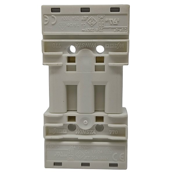 770-099/K000-0009 CONECTOR 3 VIAS (770-223 + 770-233) 25A PARA CABOS ATÉ 4MM² WAGO