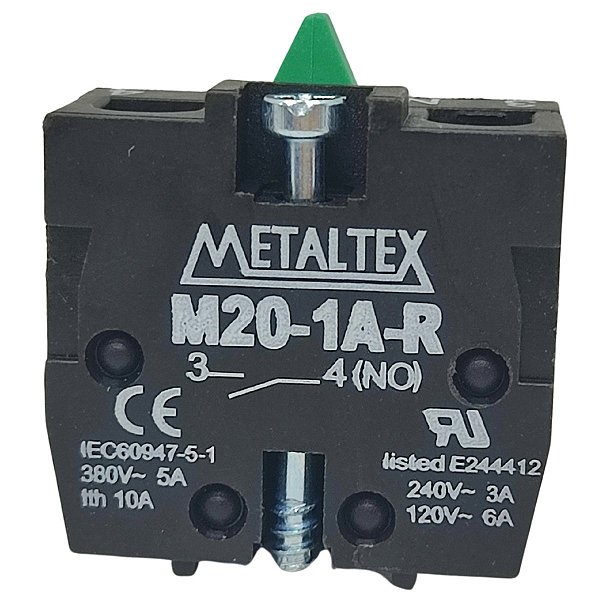 M20-1A-R CONTATO 1NA PARA BOTÃO M20/P20 INVERTIDO USO CAIXA CP I10449 METALTEX