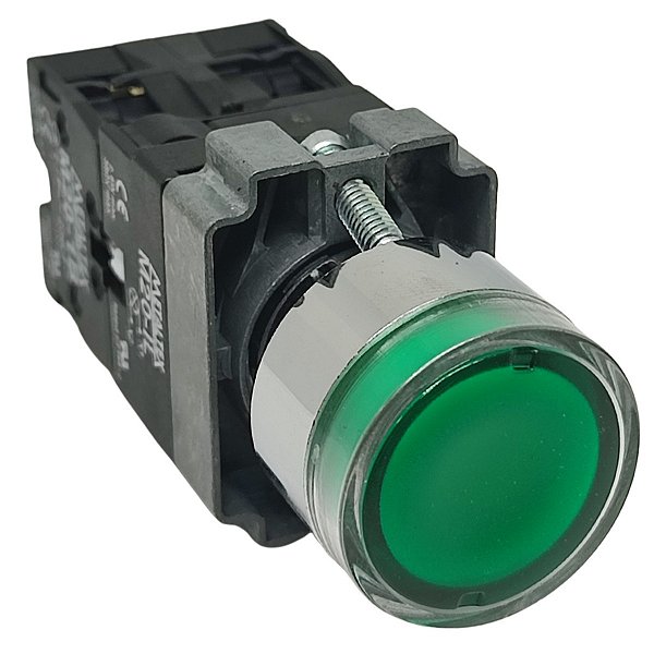 M20IGR-G7-1C PULSADOR ILUMINADO 22MM METÁLICO VERDE 24V 1NA+1NF I23331 METALTEX