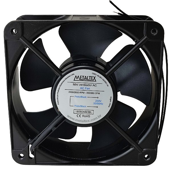 18060ABHBL VENTILADOR 180X180X60MM 220VCA ROLAMENTO I11460 METALTEX