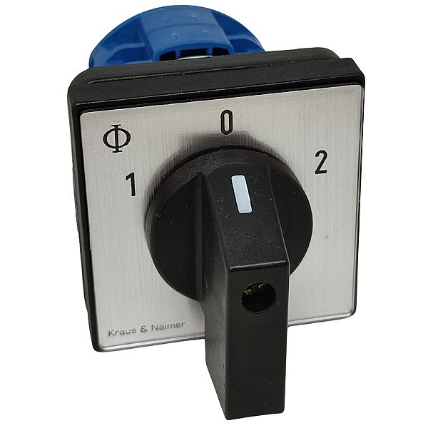 CA10.A211.600.E CHAVE COMUTADORA ROTATIVA 20AMP 2 CONTATOS 3 POSIÇÕES KRAUS & NAIMER