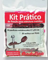 Kit Parafuso Fixação para Telhas Onduline Vermelho/Marrom