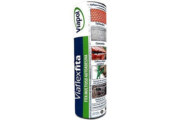 Fita Viaflex Auto Adesiva Aluminio 45cm x 10Mts Viapol