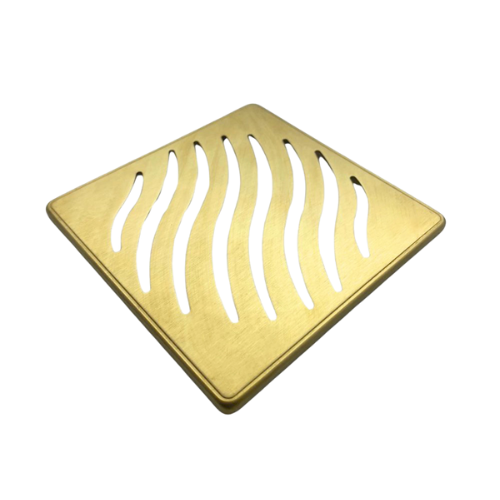 Ralo Adonis Quadrado Dourado Fosco em Aço Inox