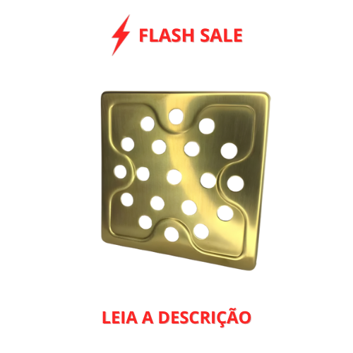 Ralo Aneci Quadrado Dourado Fosco em Aço Inox