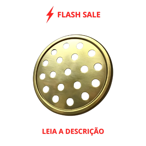 Ralo Aquiles Redondo Dourado Fosco em Aço Inox