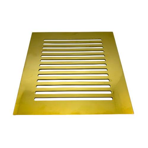 Ralo Valência Quadrado Dourado em Aço Inox