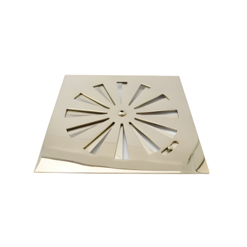 Ralo Orion Quadrado Dourado em Aço Inox 15cmX15cm