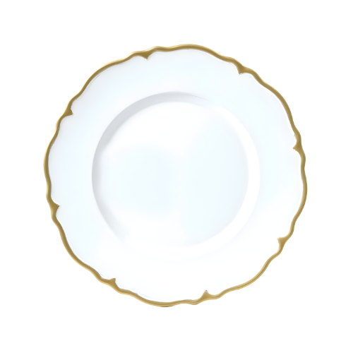 Sousplat Florença Branco e Dourado em Plástico