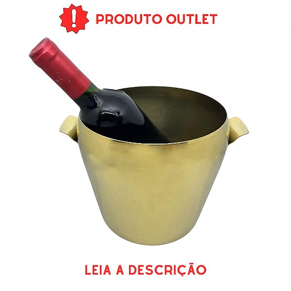 Balde para Garrafas Luxor Dourado em Aço Inox 3L OUTLET