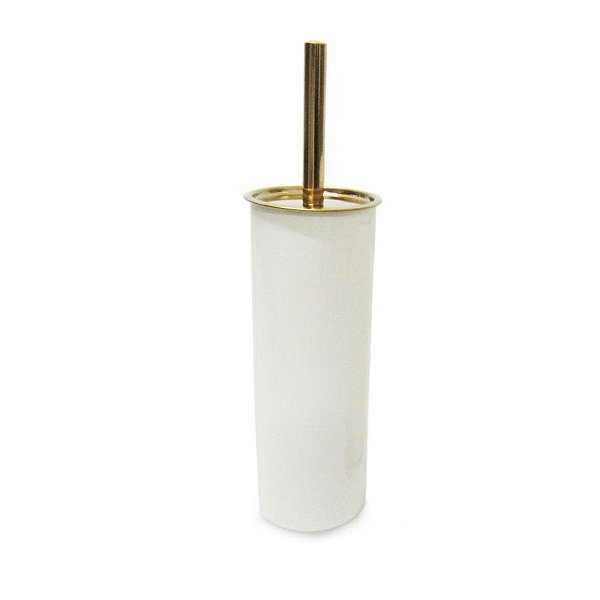 Escova Sanitária Branco e Dourado Aço Inox Fineza