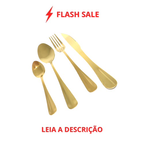 Faqueiro Passion Dourado em Aço Inox