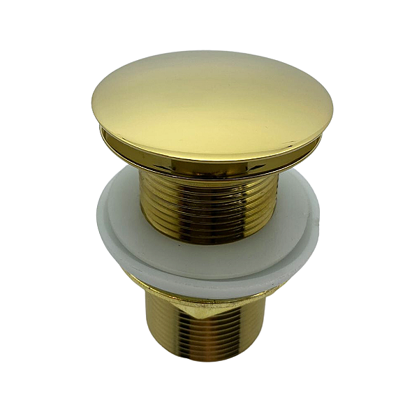 Válvula Click Metal Dourada Para Banheiro E Lavabo 1.1/4 Fineza
