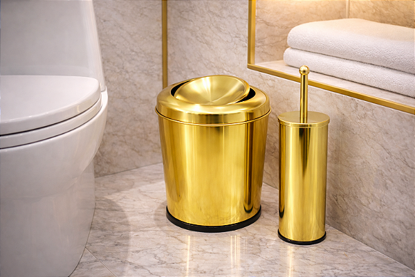 Kit Limpeza Luxuosa 2 peças Dourado em Aço Inox