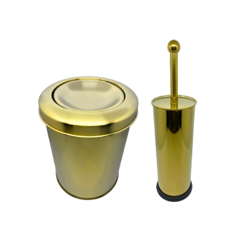 Kit Limpeza Luxuosa 2 peças Dourado em Aço Inox