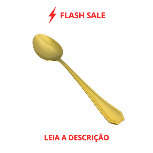 Colher de Arroz Victoria Dourada em Aço Inox