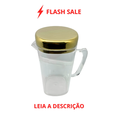 Jarra Luxor Dourada em Acrílico e Aço Inox 1,5L