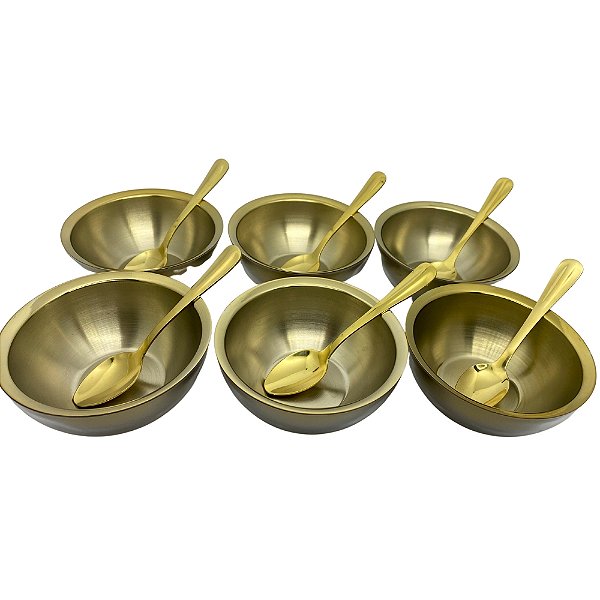 Conjunto de Sobremesa Luxor 18 peças Dourado em Aço Inox e Plástico